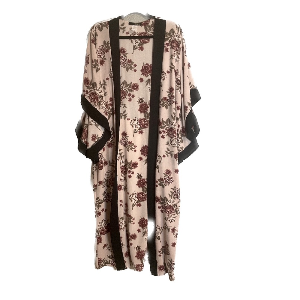 Minette Floral Kimono/Swim-cover-up Medium
